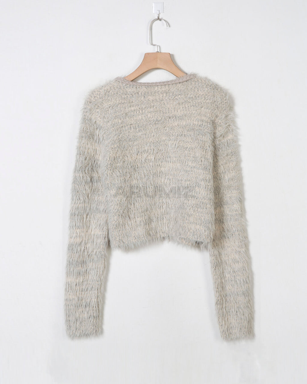 Angora Texture Two-Pocket Cropped Bolero Cardigan