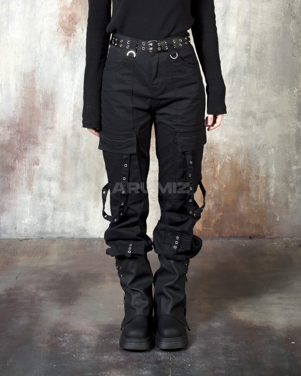 Techwear Strap Multi-Pocket Bootcut Cargo Pants