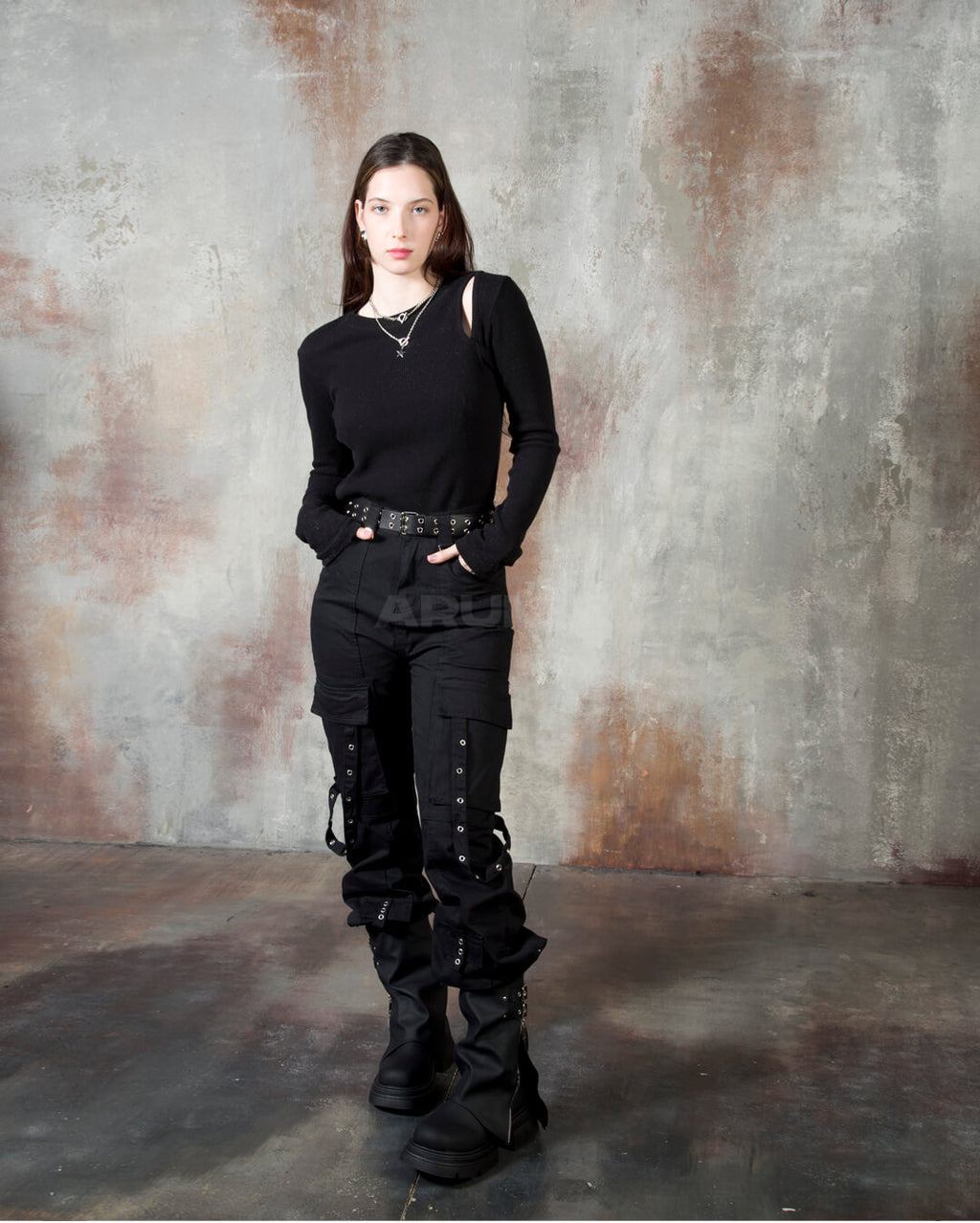 Techwear Strap Multi-Pocket Bootcut Cargo Pants