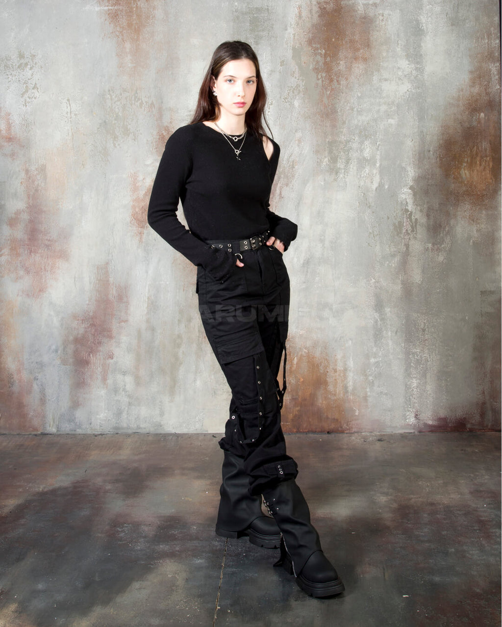 Techwear Strap Multi-Pocket Bootcut Cargo Pants