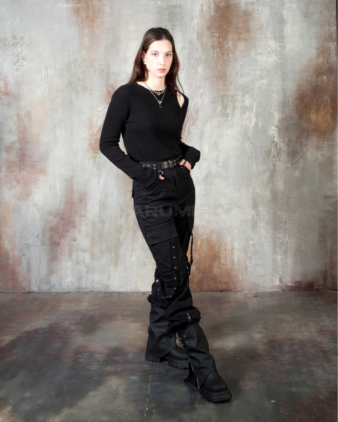 Techwear Strap Multi-Pocket Bootcut Cargo Pants