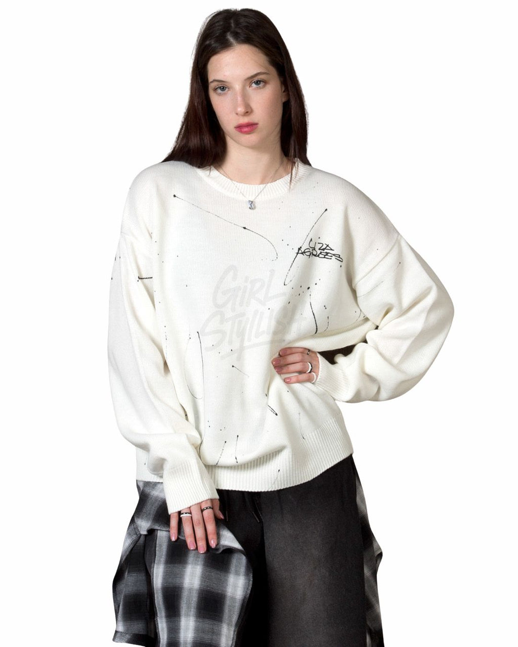 Paint Splatter Graffiti Loose-Fit Sweater