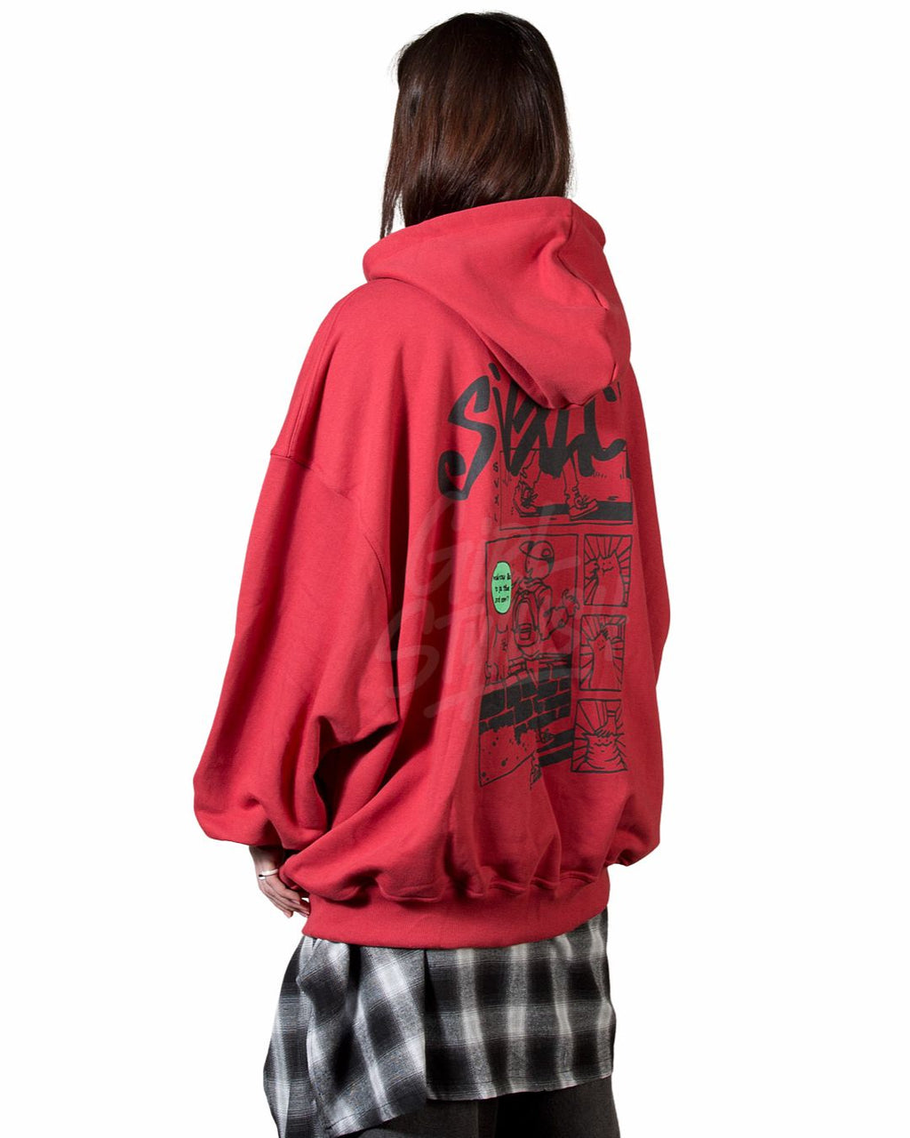 Vintage Cartoon Graphic Oversized Back-Print Hoodie - Streetwear Style