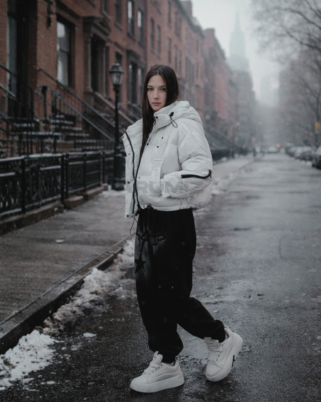 Volume Hooded Cropped Puffer Jacket
