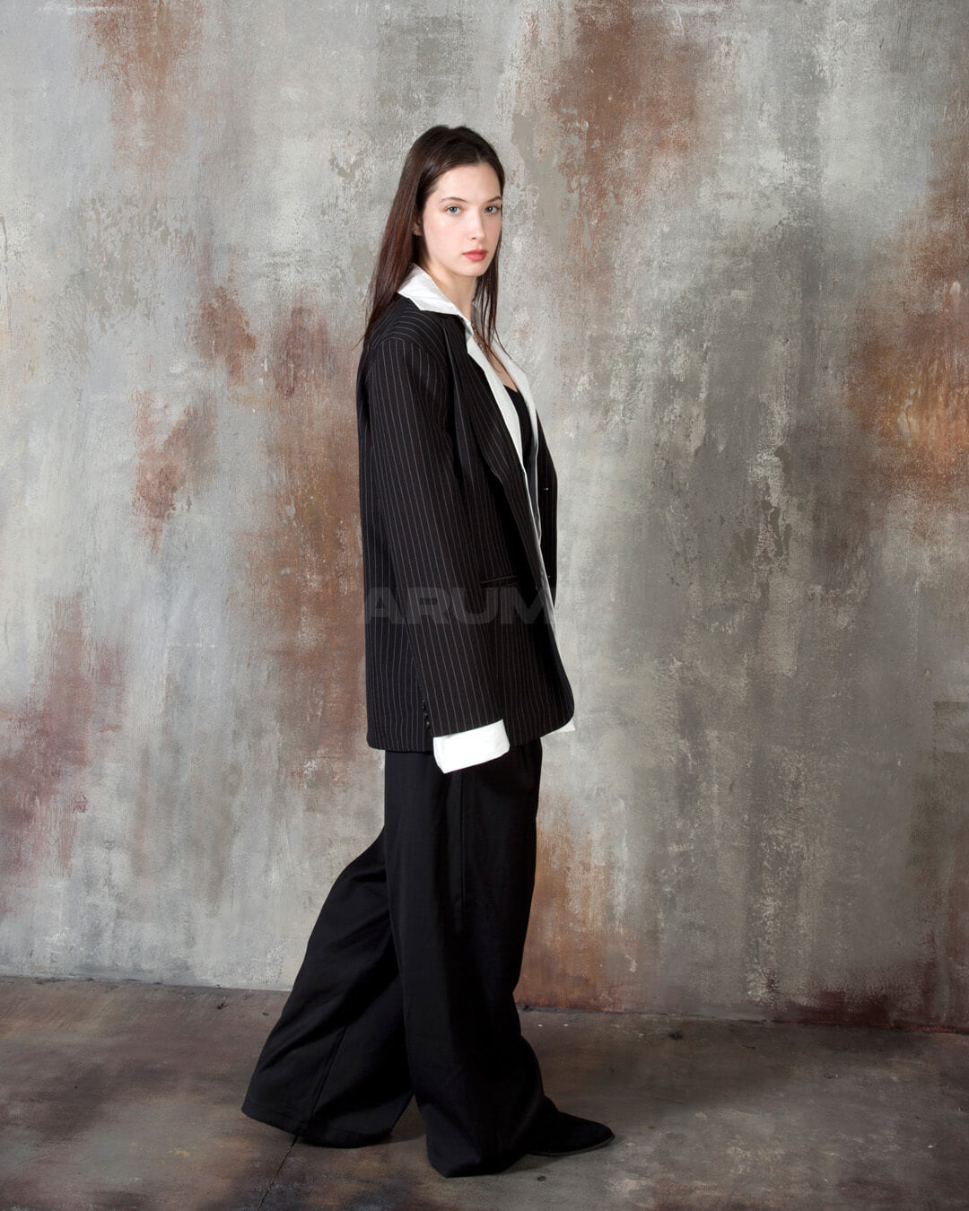 Layered Shirt Detail Oversized Blazer Jacket