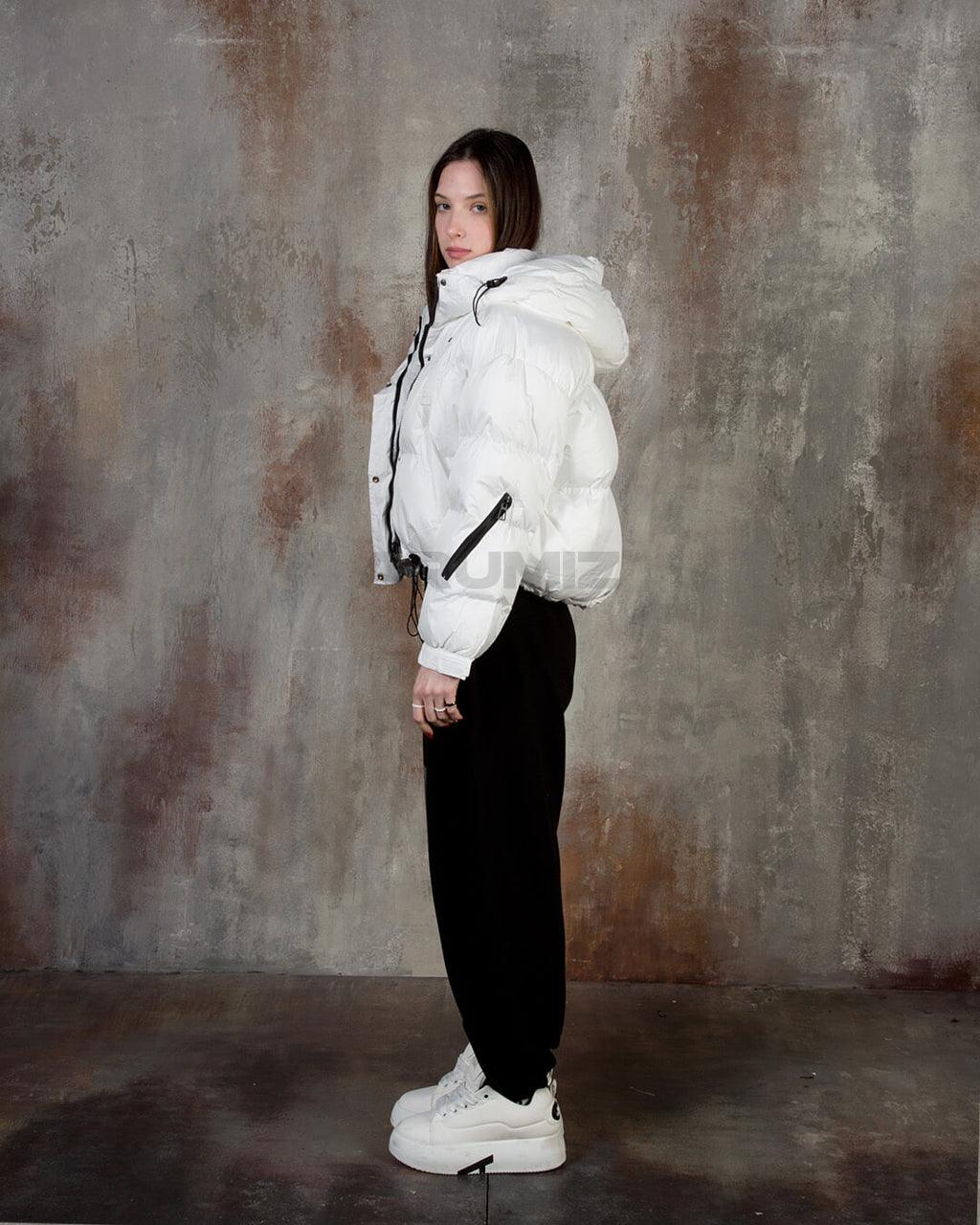 Volume Hooded Cropped Puffer Jacket