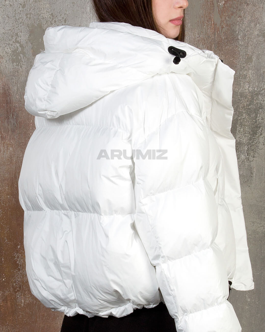 Volume Hooded Cropped Puffer Jacket