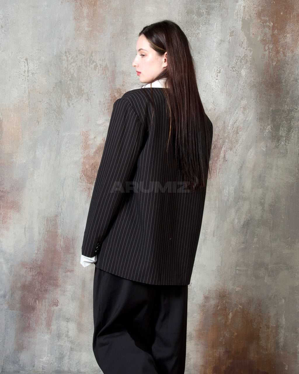 Layered Shirt Detail Oversized Blazer Jacket