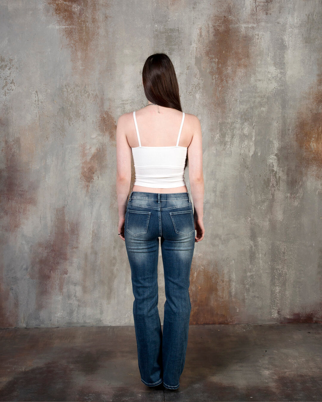 Vintage Cat Whisker Washed Flared Bootcut Jeans