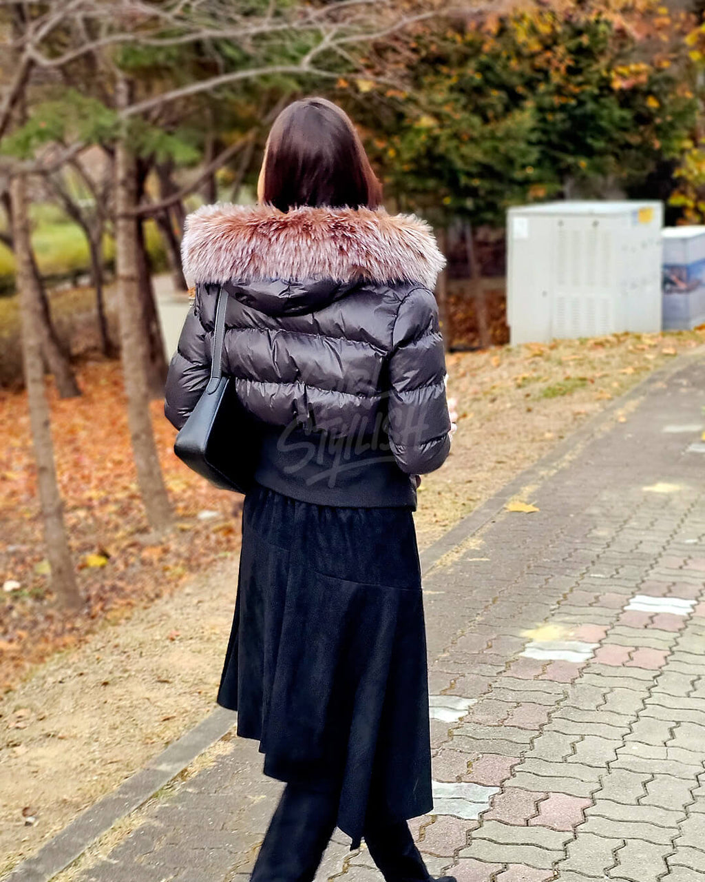 Asymmetric Suede Flared Belt Skirt