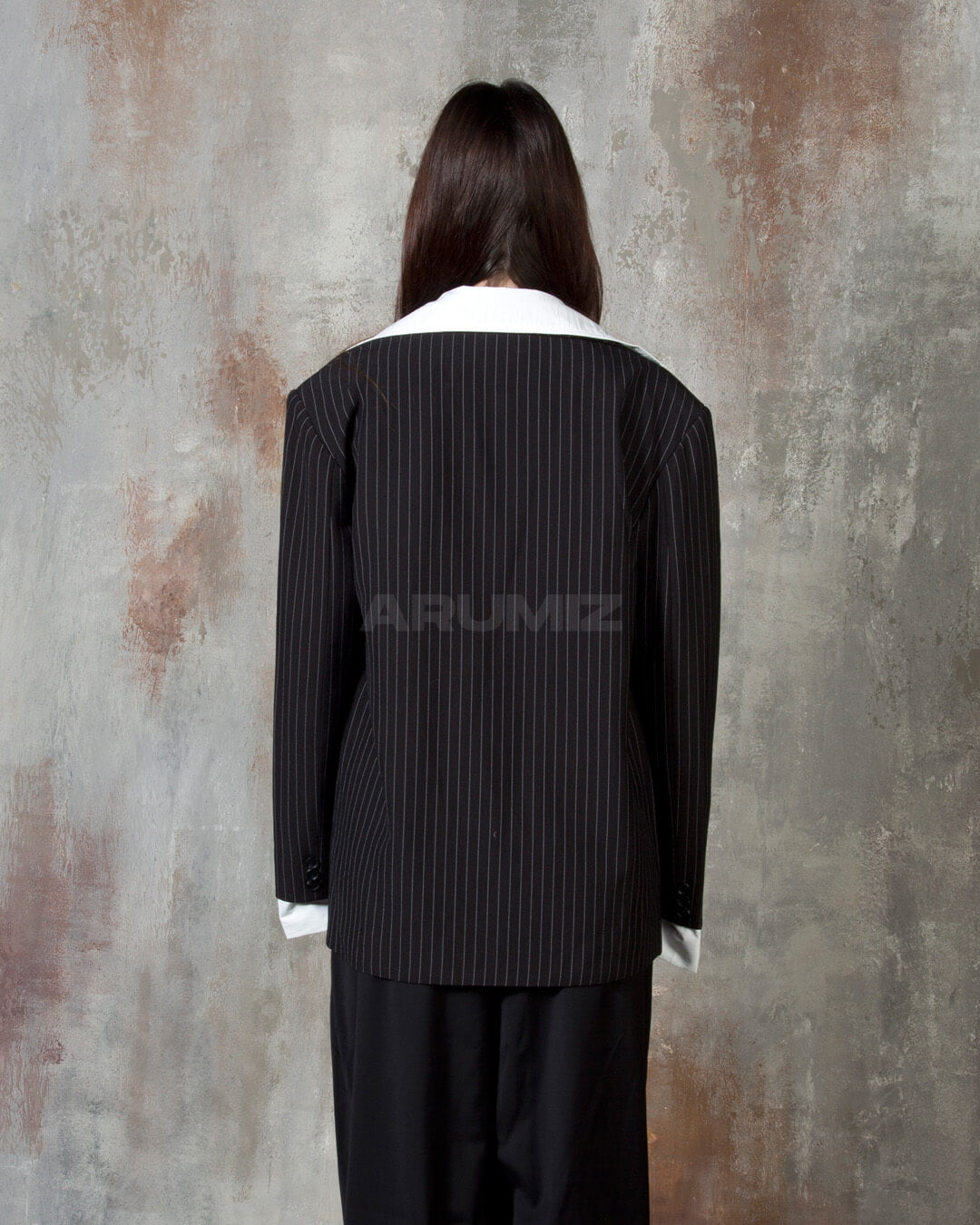 Layered Shirt Detail Oversized Blazer Jacket