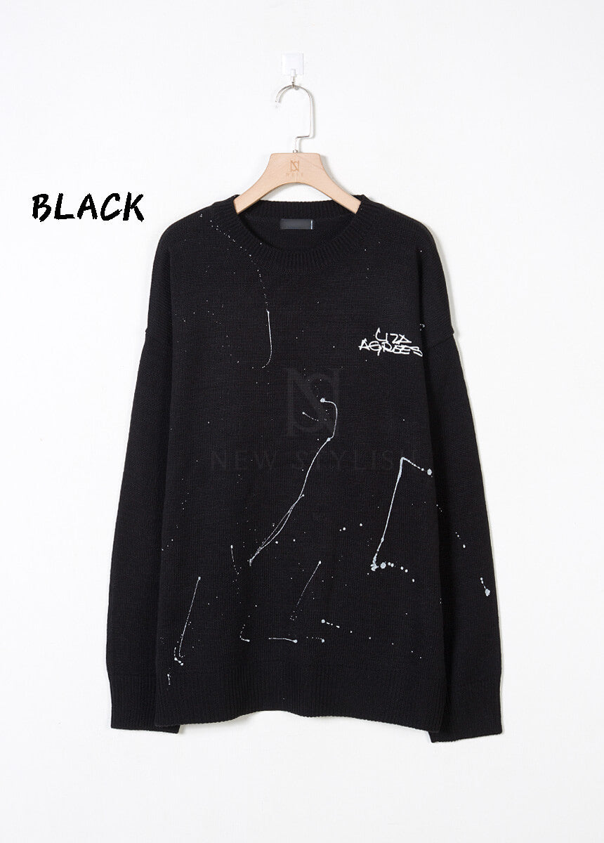 Paint Splatter Graffiti Loose-Fit Sweater
