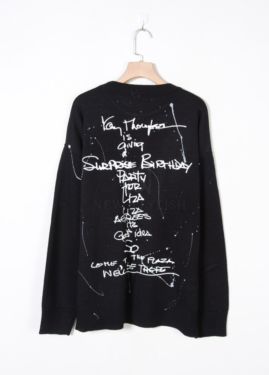 Paint Splatter Graffiti Loose-Fit Sweater