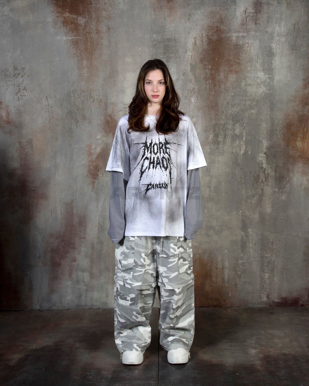 Convertible Two-Way Camo Wide-Leg Cargo Pants