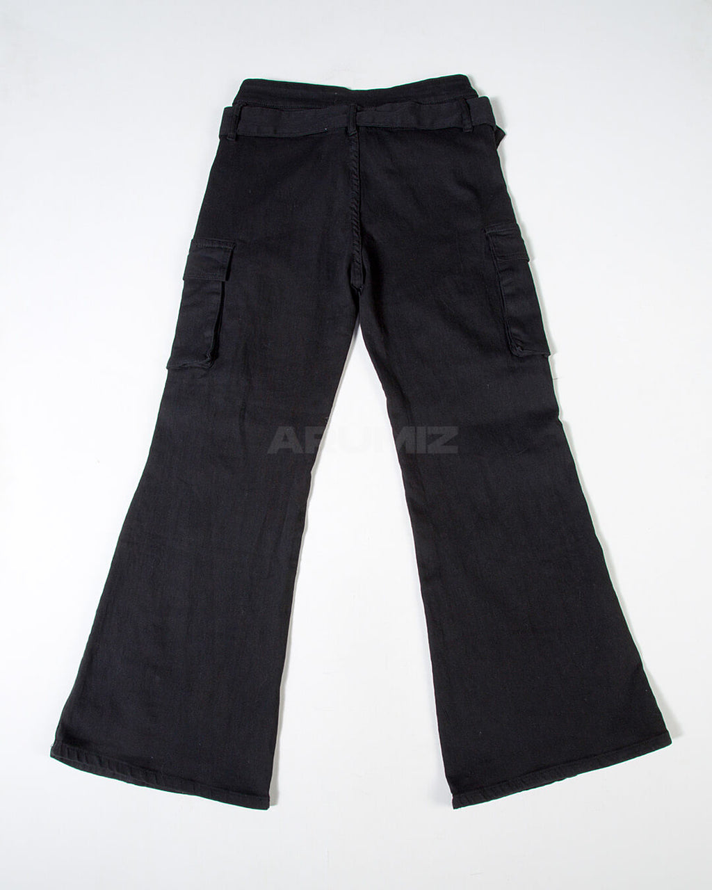 Eyelet Belt Flared Bootcut Cargo Pants