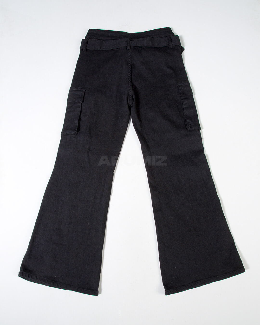Eyelet Belt Flared Bootcut Cargo Pants