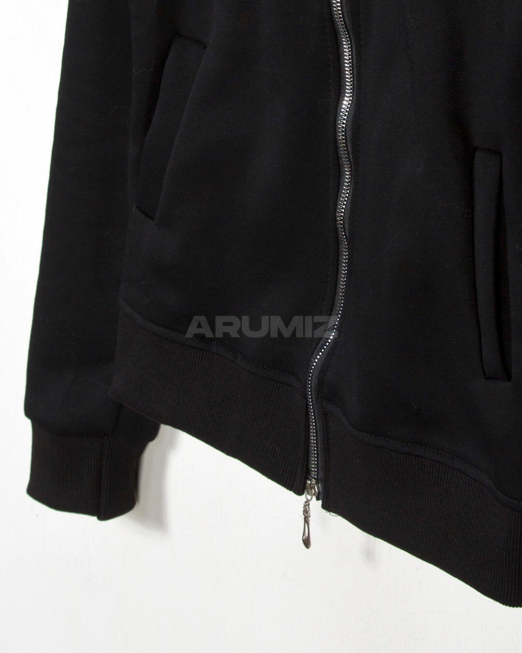 Leopard Lined Cross Patch Slim Zip-Up Hoodie