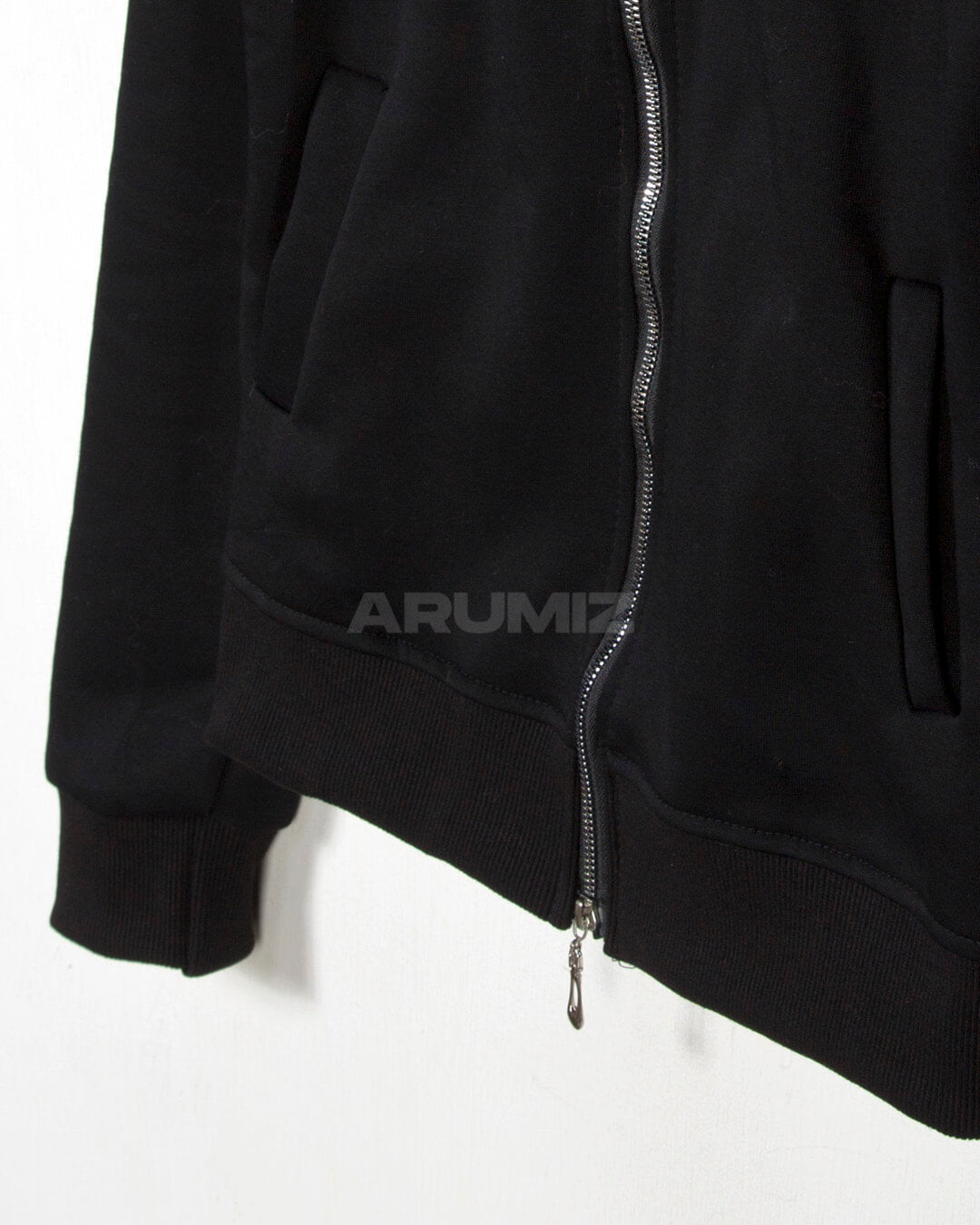 Leopard Lined Cross Patch Slim Zip-Up Hoodie