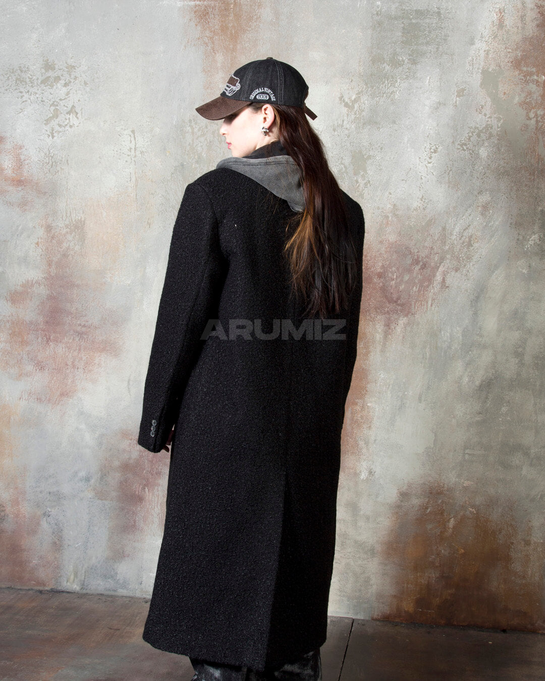 Boucle Long Double Wool Overcoat