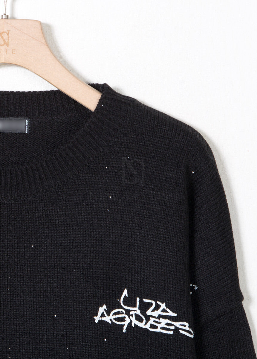 Paint Splatter Graffiti Loose-Fit Sweater