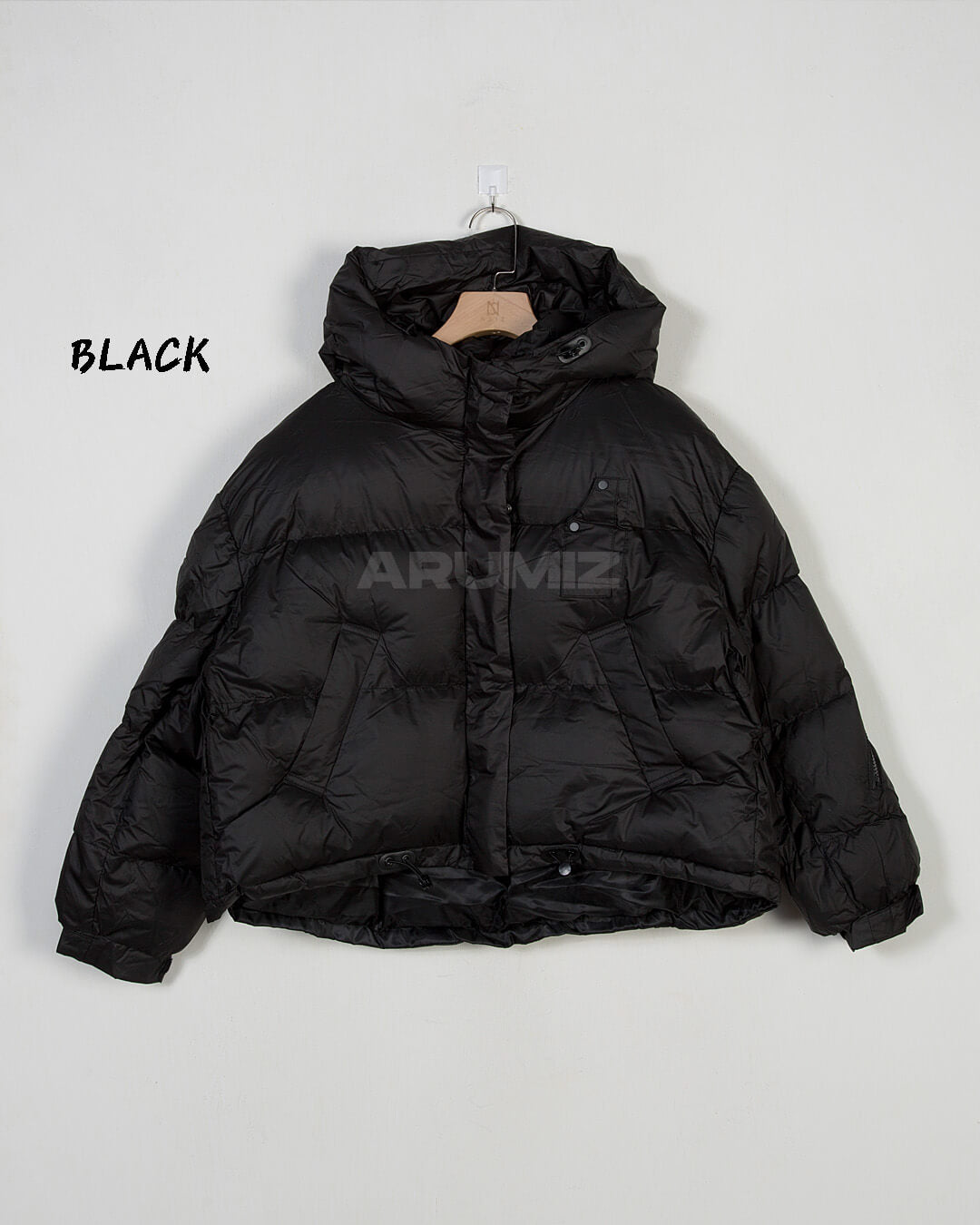 Volume Hooded Cropped Puffer Jacket
