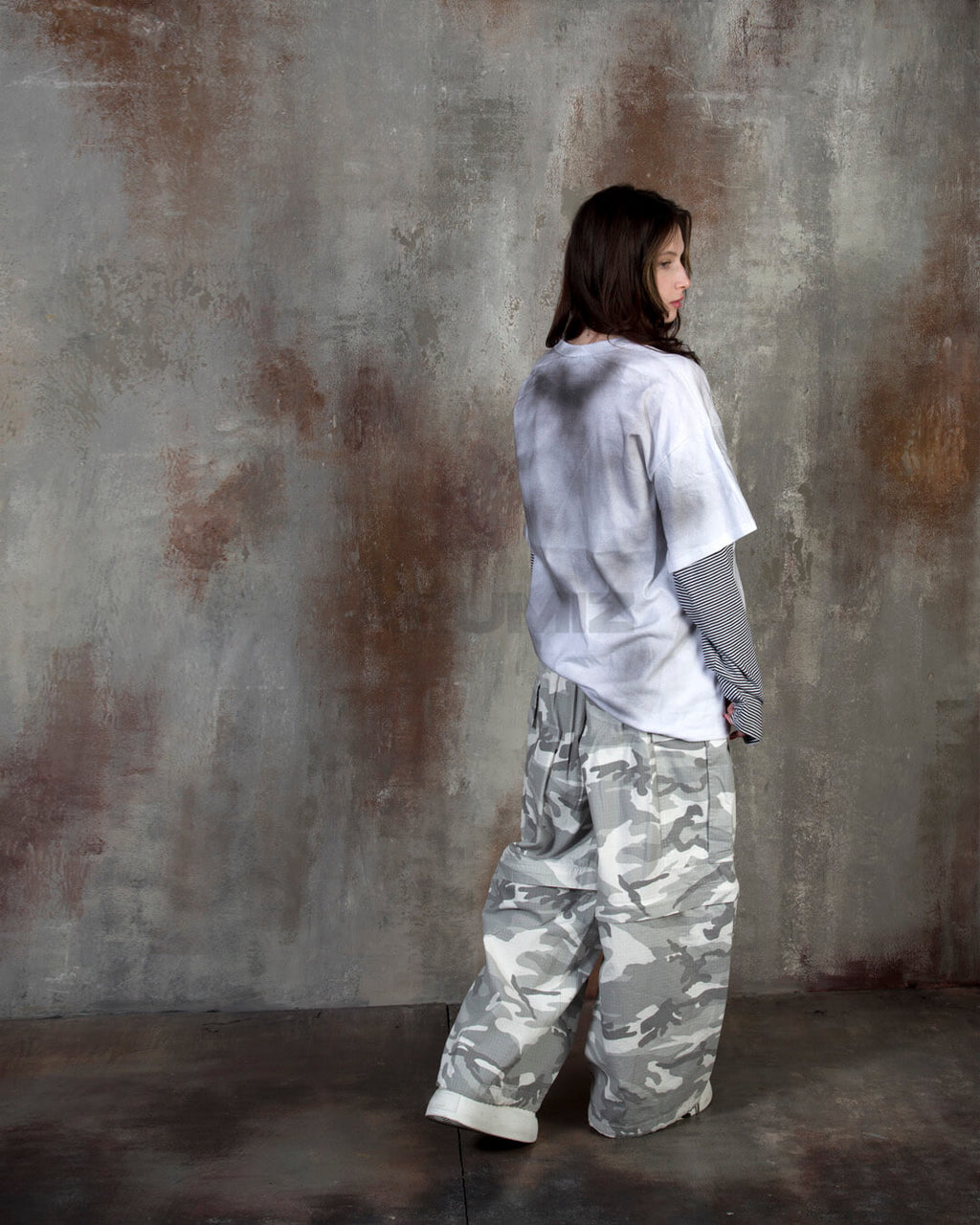 Convertible Two-Way Camo Wide-Leg Cargo Pants