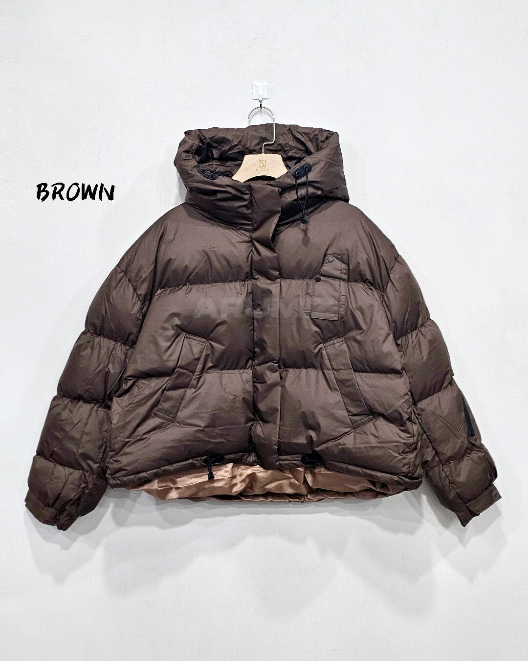 Volume Hooded Cropped Puffer Jacket