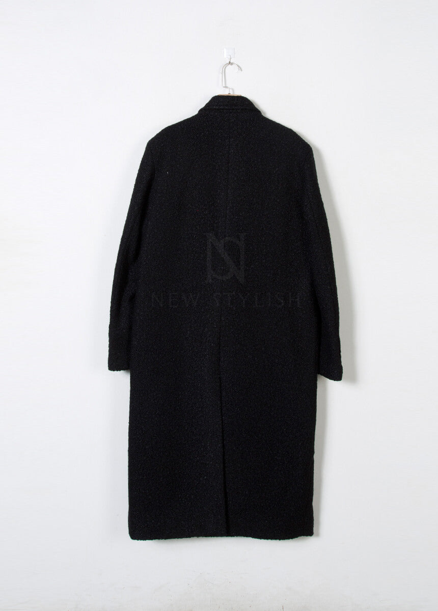 Boucle Long Double Wool Overcoat