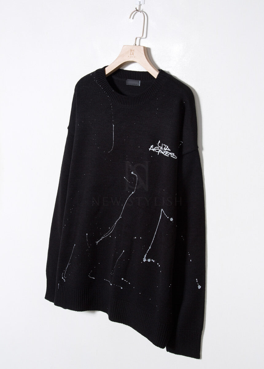Paint Splatter Graffiti Loose-Fit Sweater