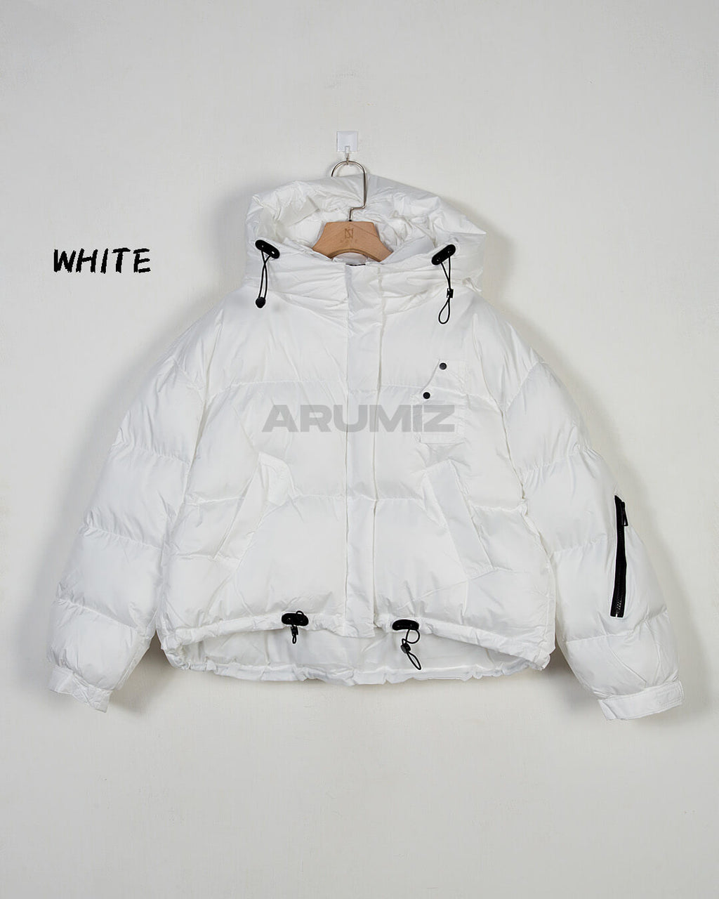 Volume Hooded Cropped Puffer Jacket