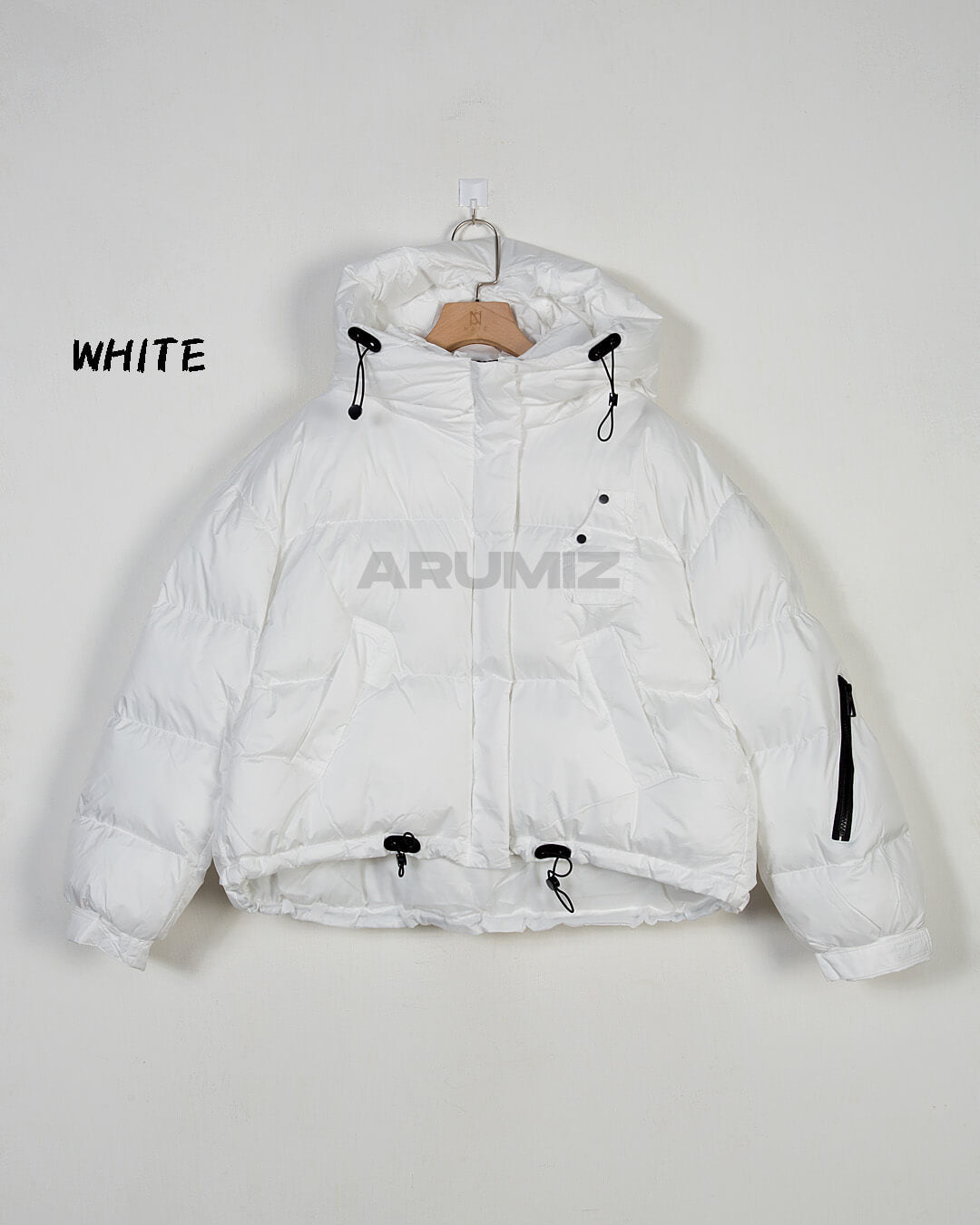 Volume Hooded Cropped Puffer Jacket