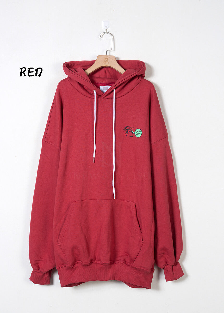 Vintage Cartoon Graphic Oversized Back-Print Hoodie