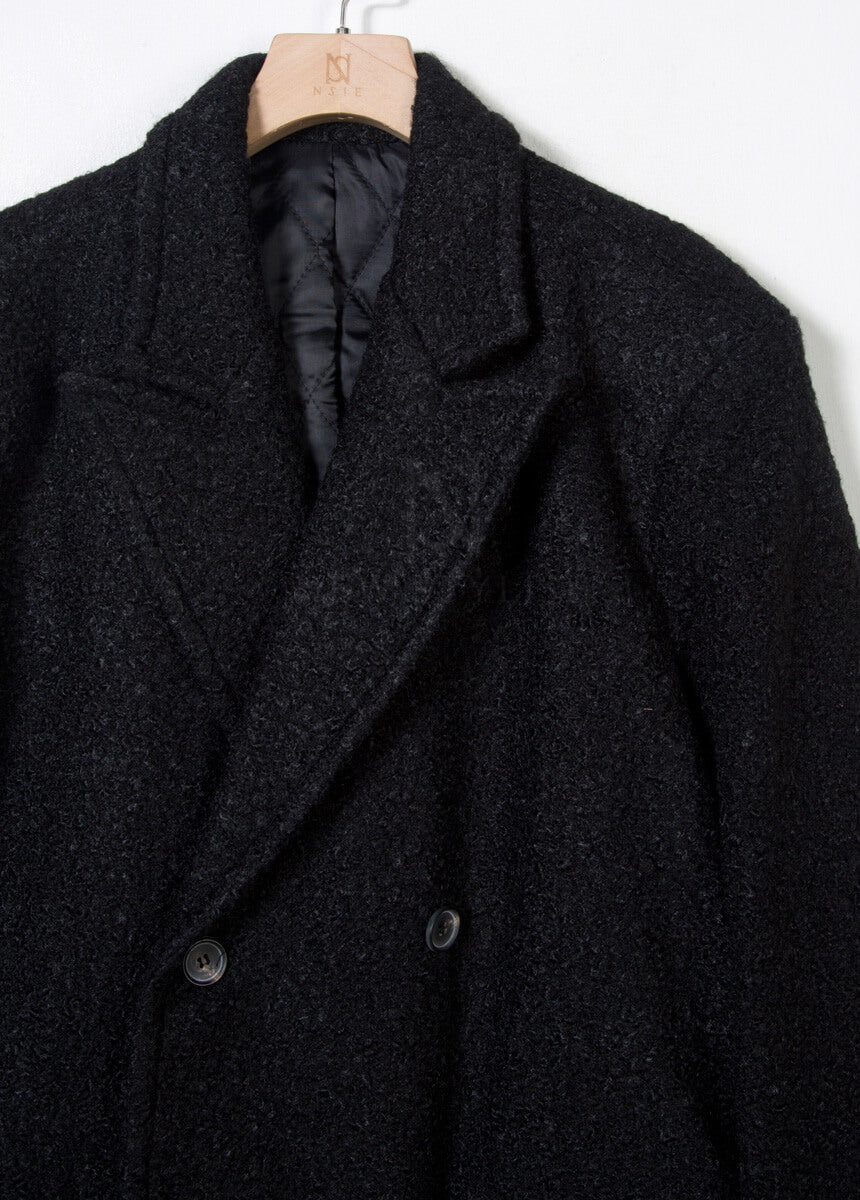 Boucle Long Double Wool Overcoat