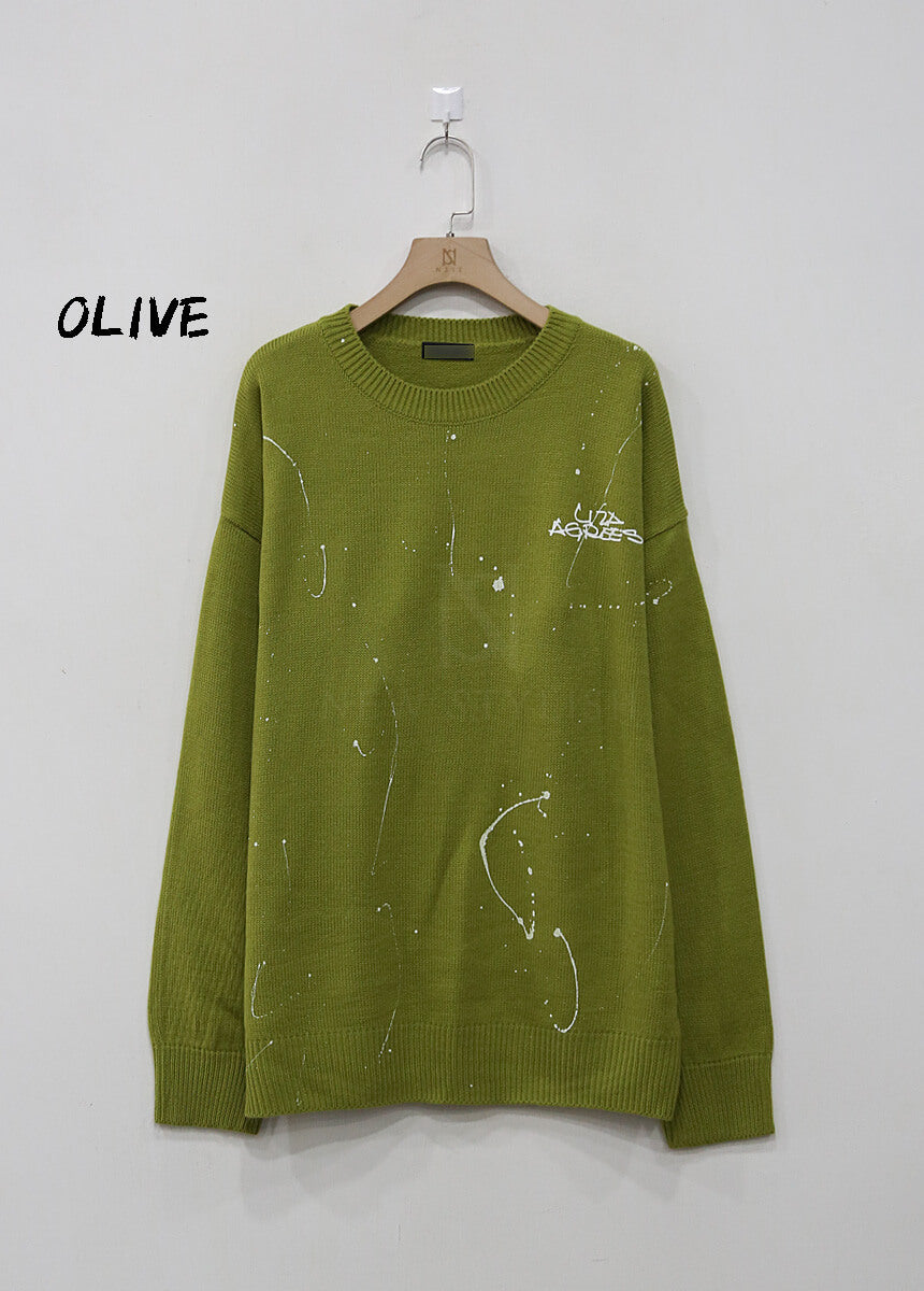 Paint Splatter Graffiti Loose-Fit Sweater