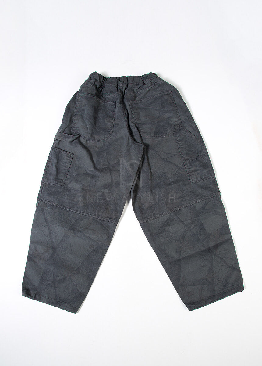 Vintage Tree Camo Wide-Leg Carpenter Cotton Pants