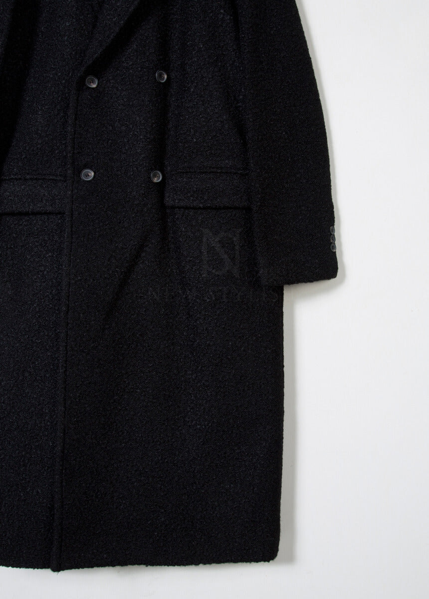 Boucle Long Double Wool Overcoat