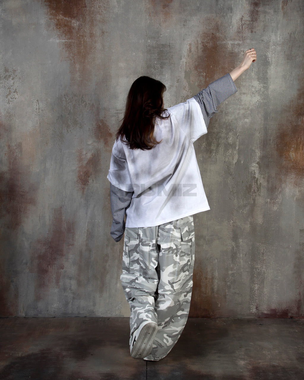 Convertible Two-Way Camo Wide-Leg Cargo Pants