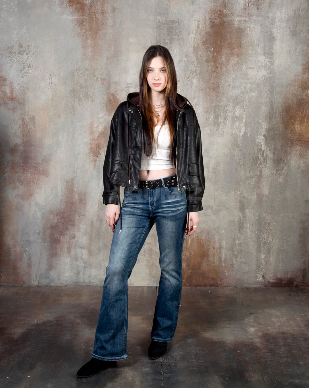Vintage Cat Whisker Washed Flared Bootcut Jeans