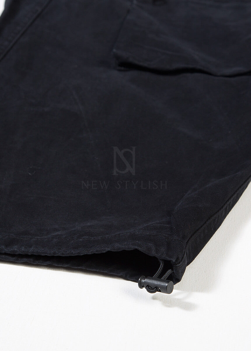 Vintage Washed Wide Cotton Zip Cargo Pants