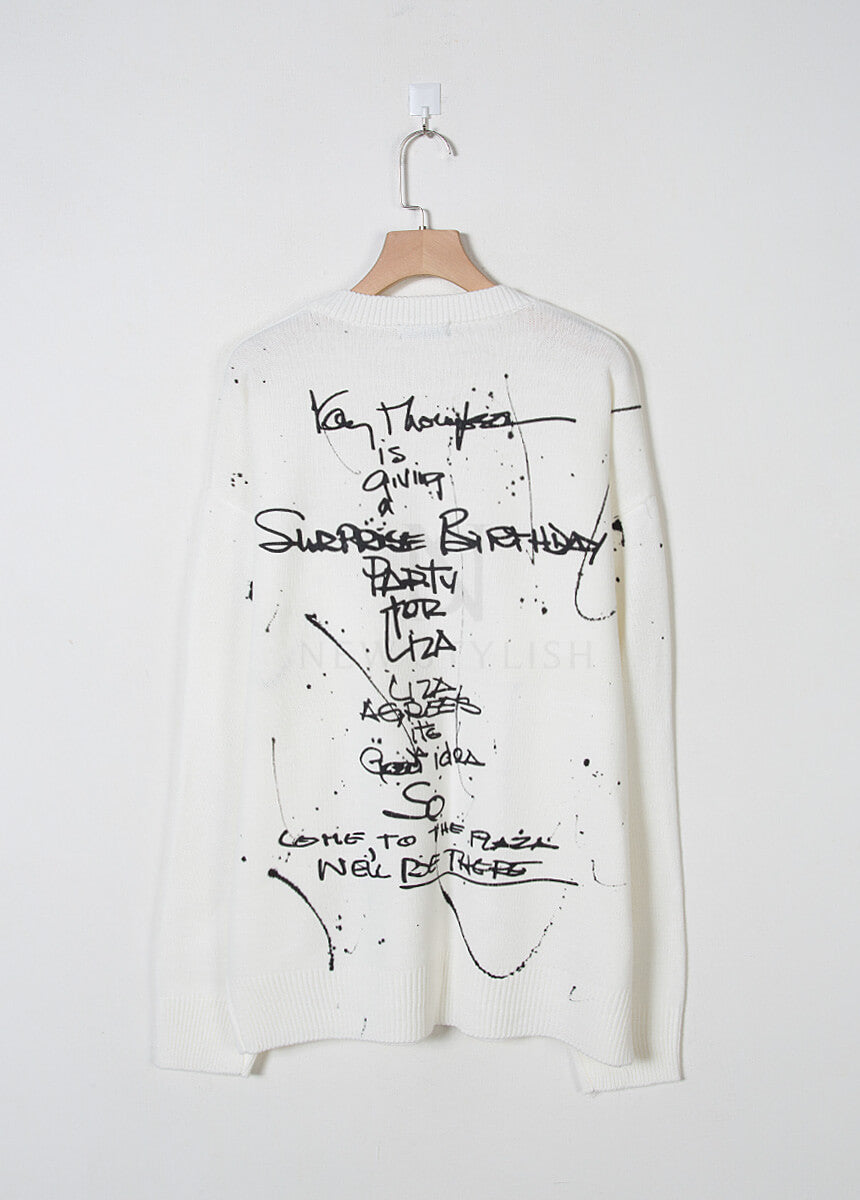 Paint Splatter Graffiti Loose-Fit Sweater