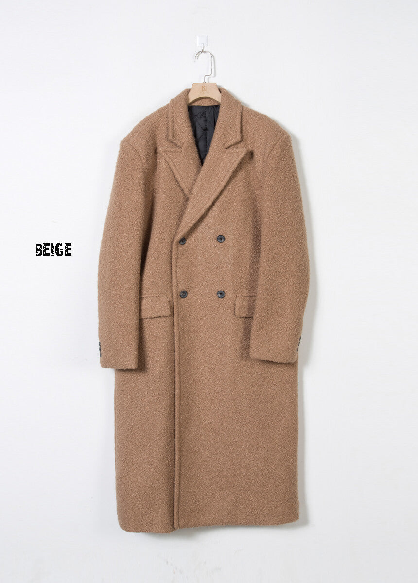 Boucle Long Double Wool Overcoat