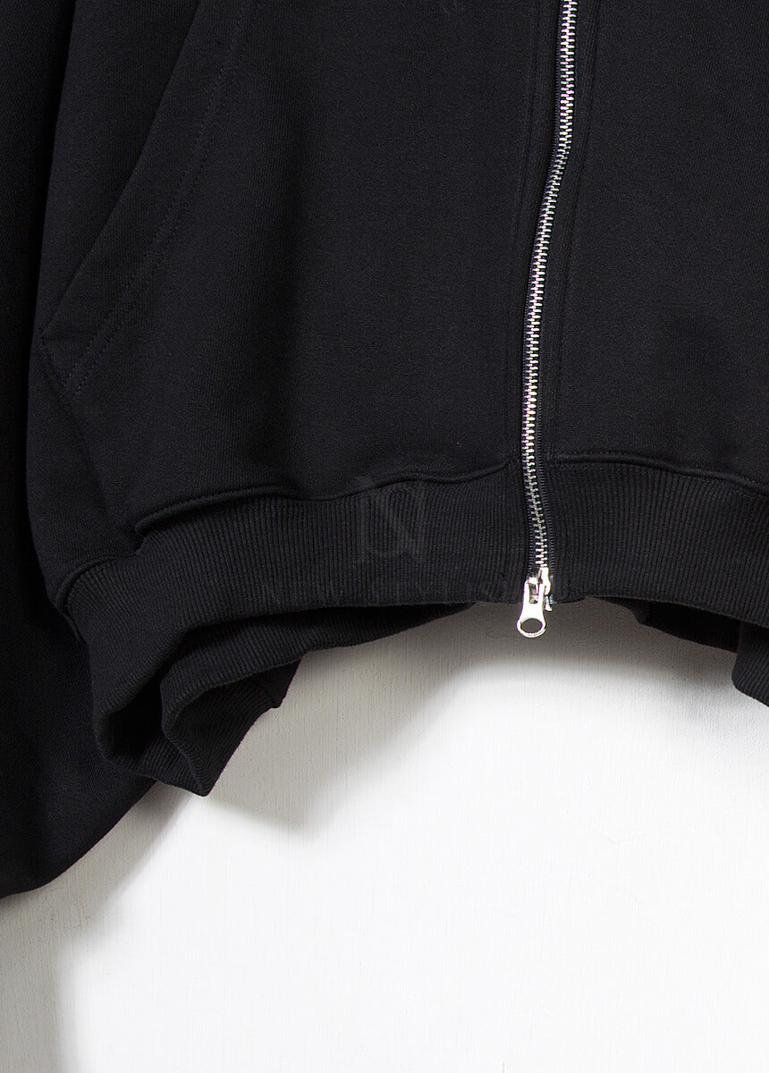 Tribal Print Oversized Black Zip-up Hoodie
