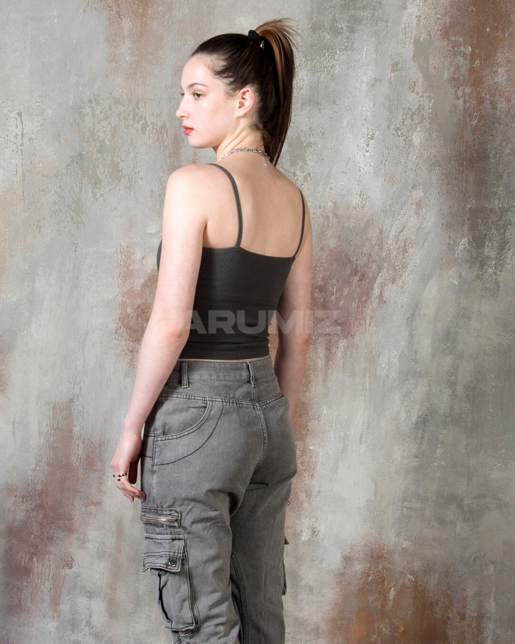 Ribbed Slim Fit Cropped Bra Top Camisole