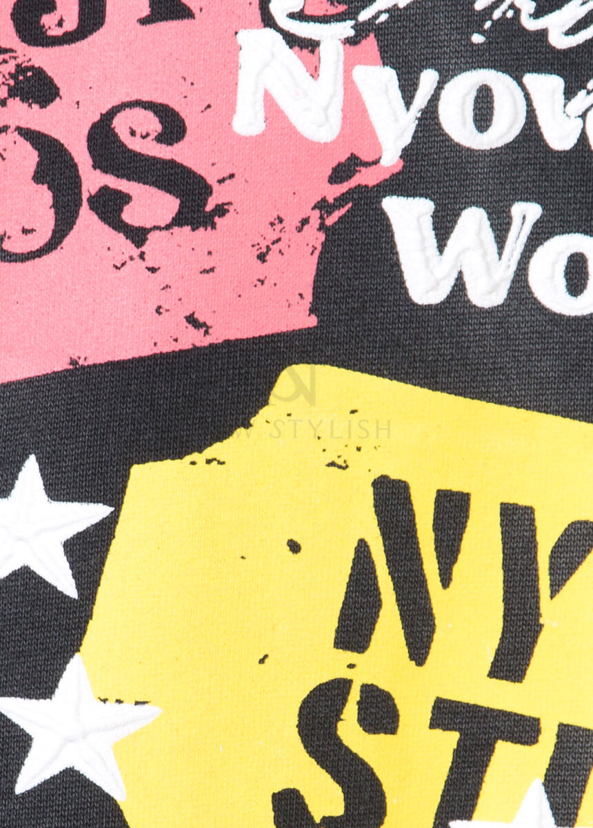 Ticket Graphic Pigment-Washed Oversized Hoodie