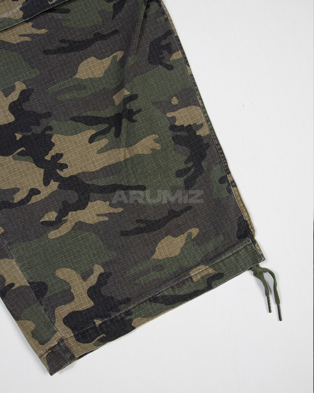 Convertible Two-Way Camo Wide-Leg Cargo Pants