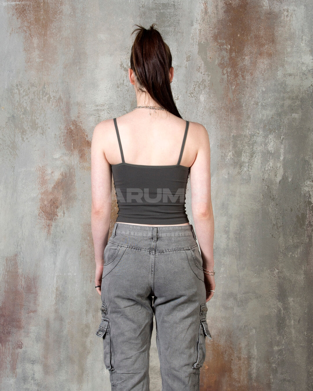 Ribbed Slim Fit Cropped Bra Top Camisole