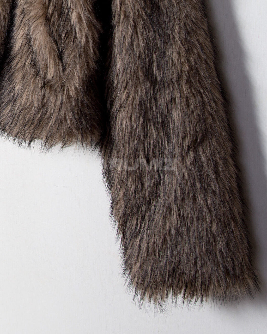 Wolf Faux Fur Hooded Cropped Jacket