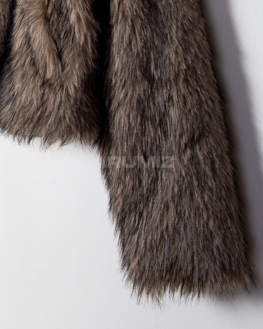 Wolf Faux Fur Hooded Cropped Jacket