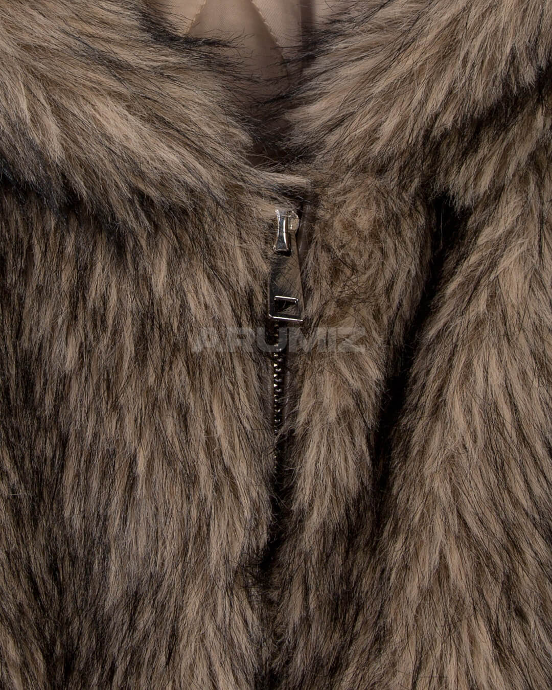 Wolf Faux Fur Hooded Cropped Jacket