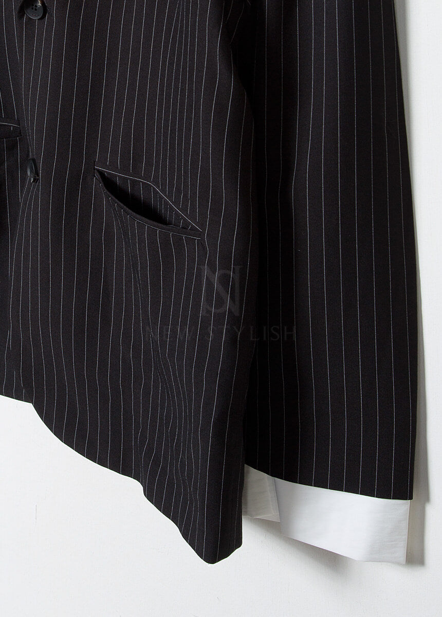 Layered Shirt Detail Oversized Blazer Jacket
